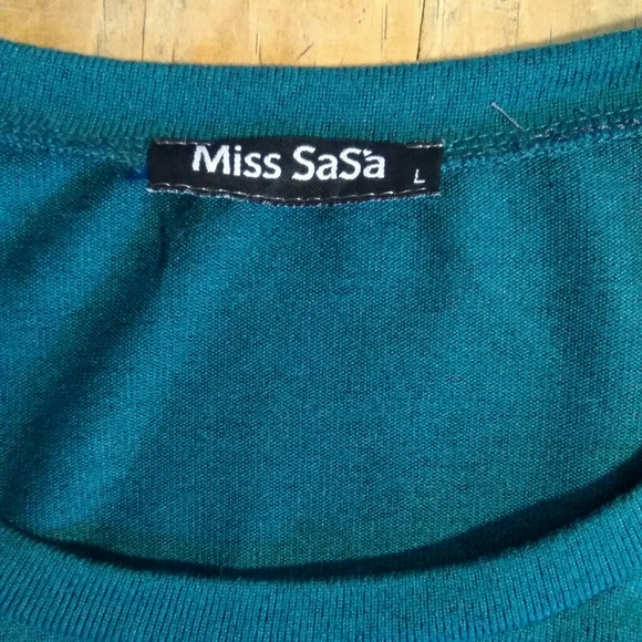 🍀🌸 Green/Black/Tan Striped Midi Dress Lg - Picture 6 of 6